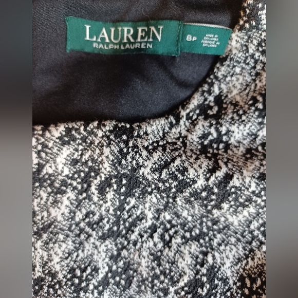 Ralph Lauren Sleeveless Black and White Tweed A-line Dress 8P NWOT - Picture 3 of 4